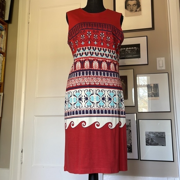 J. McLaughlin Geometric Boho Sheath Dress in Medium - Picture 3 of 8